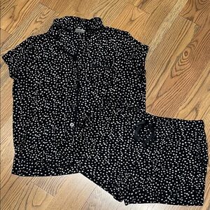 Soma Black and White Cool Nights Polka Dot Pajama Set